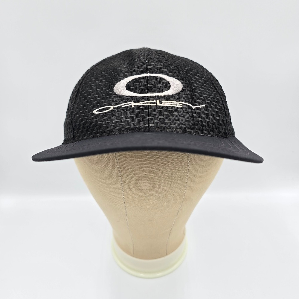 Vintage Oakley Software O Matter Mesh Snapback Hat Black USA Made Y2K Gorpcore